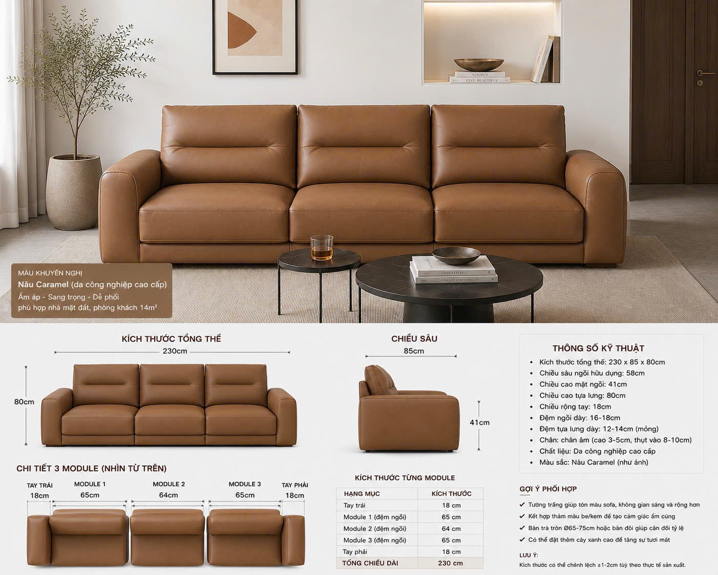 Bản thiết kế 3D phối sofa da trong phòng khách