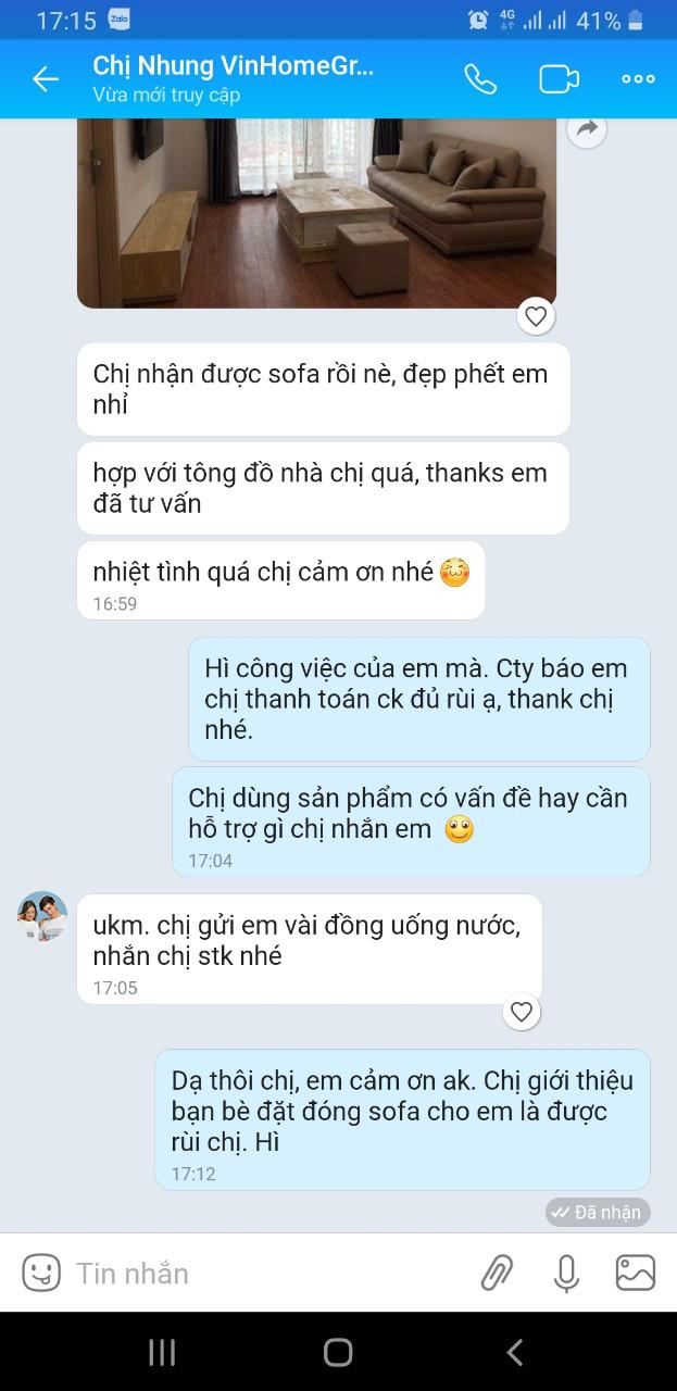 Phản hồi khách hàng qua Zalo