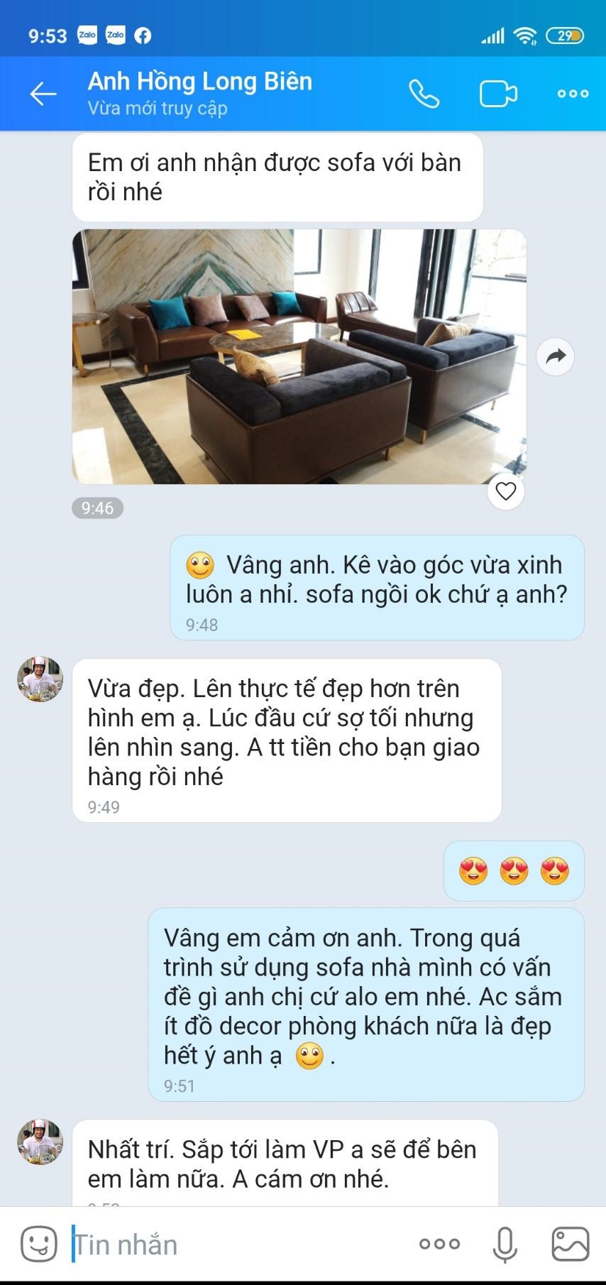 Phản hồi khách hàng qua Zalo